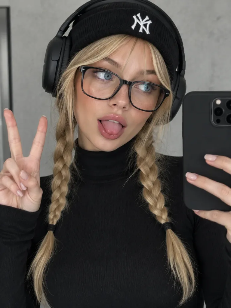 Celebrity Lookalike Beanie Mirror Selfie