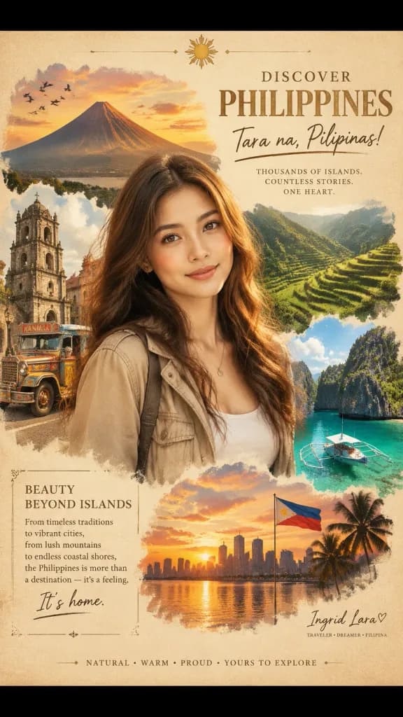 Vintage Philippines Tourism Collage Poster