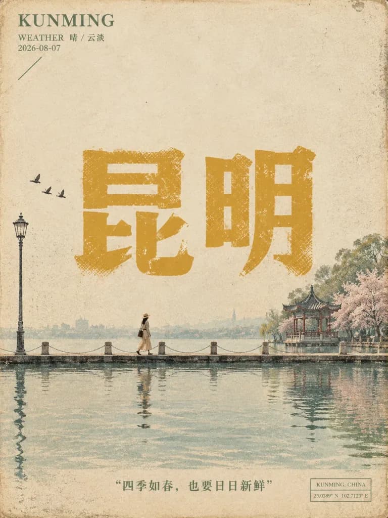 Vintage Morning City Editorial Poster