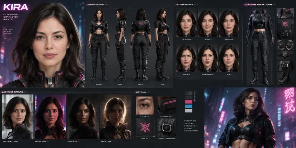 Cinematic Character Identity Concept Board