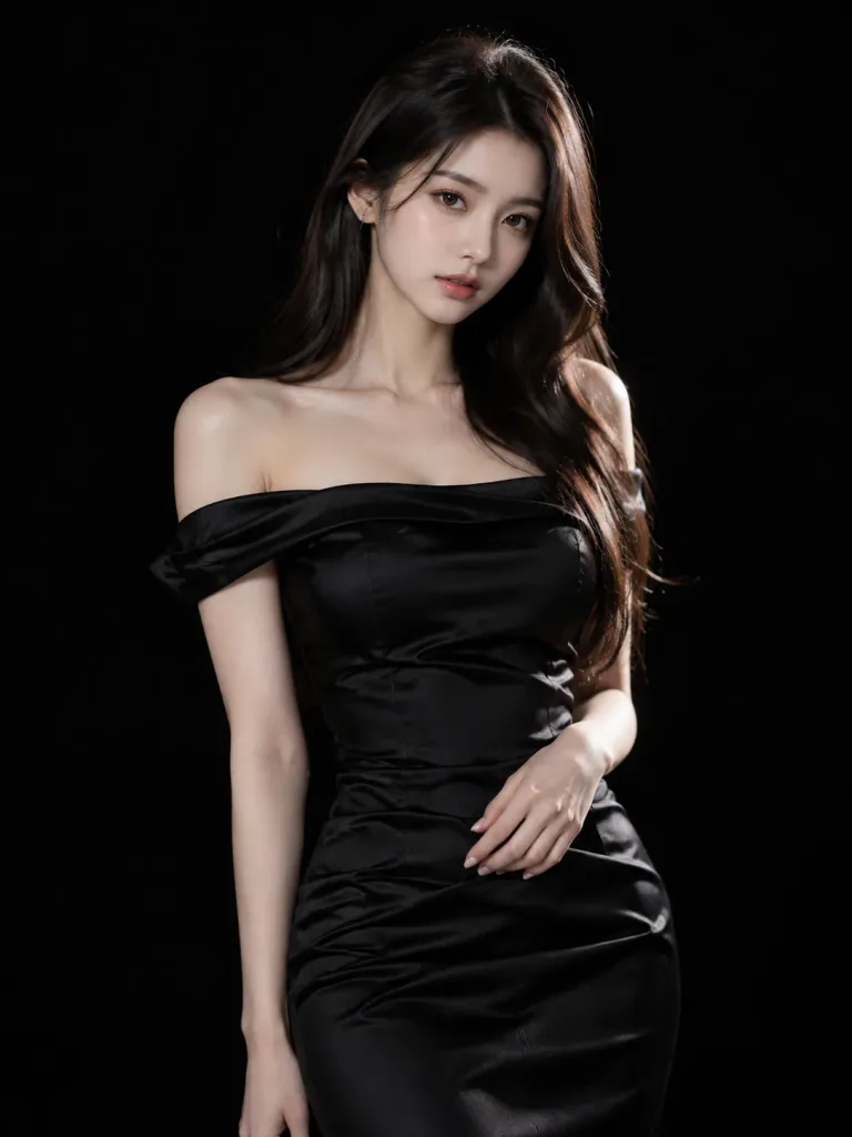 Minimalist High-Fashion Black Studio Portrait