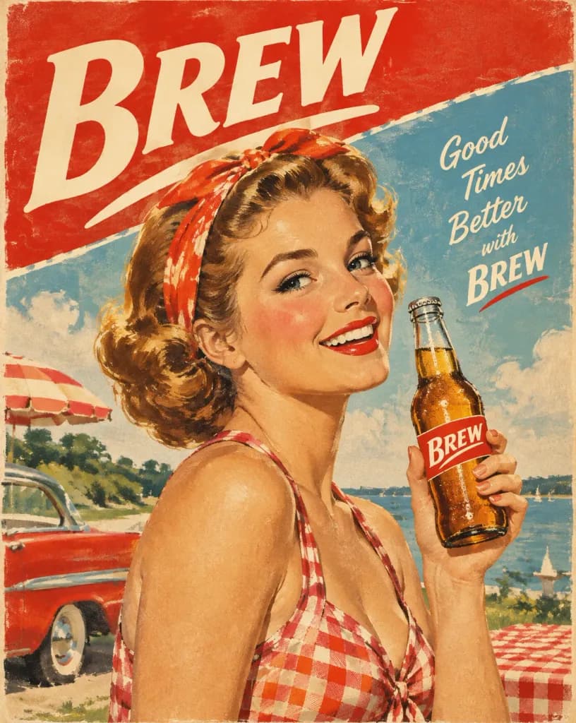 1960年代アメリカン飲料広告ポスター