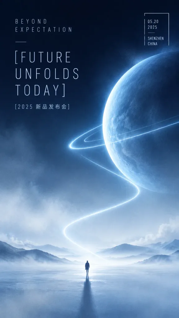 Minimalist Sci-Fi Tech Launch Poster