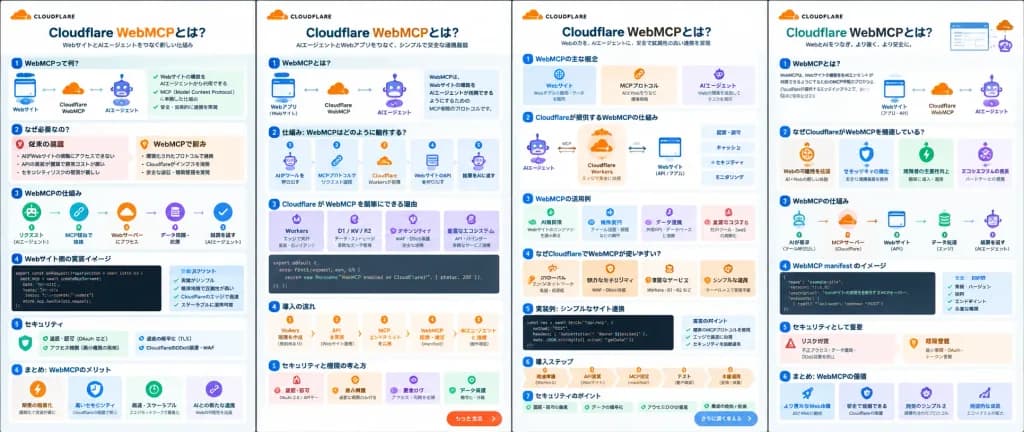 Cloudflare WebMCP Japanese Tech Infographics