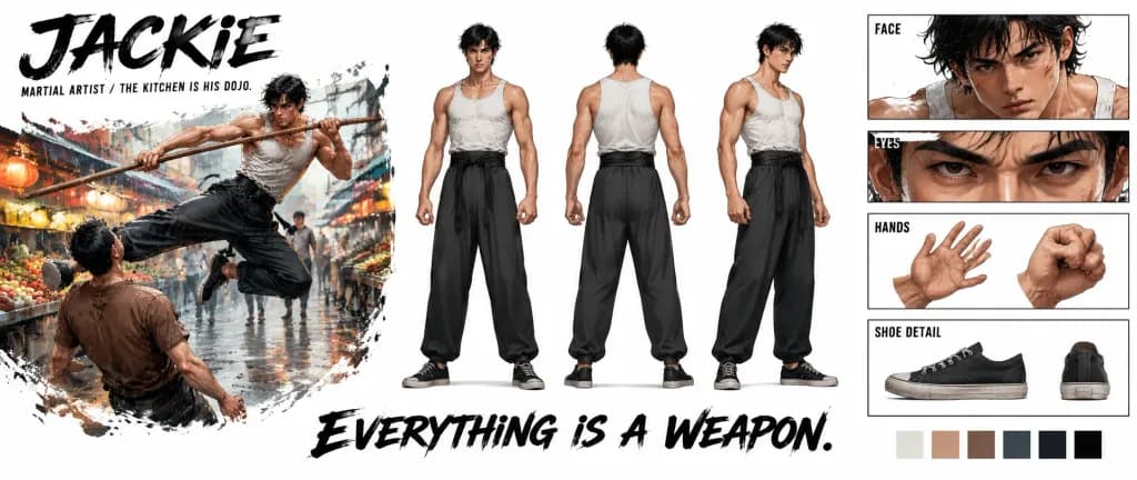 Martial Artist Character Bible Sheet