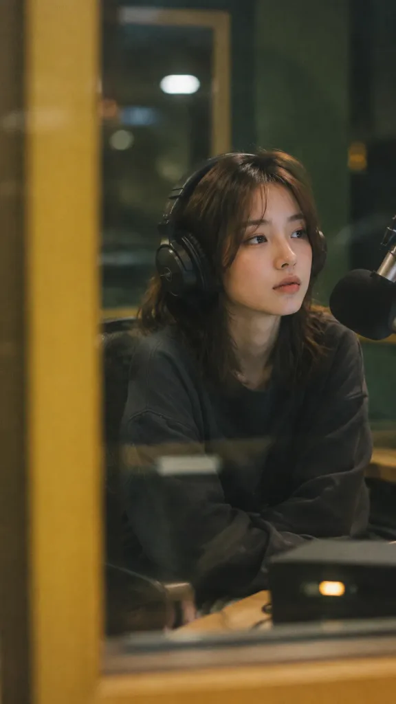 라디오 스튜디오 창밖 필름 포트레이트