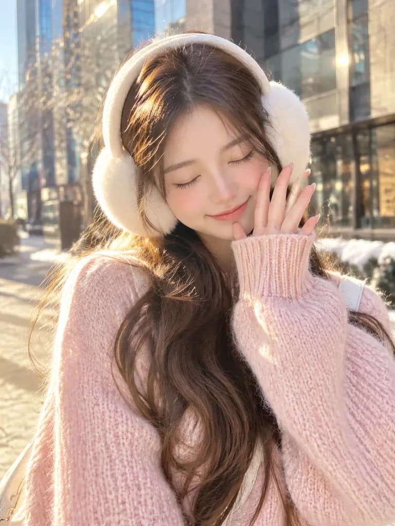 포근한 겨울 스트리트 패션 포트레이트