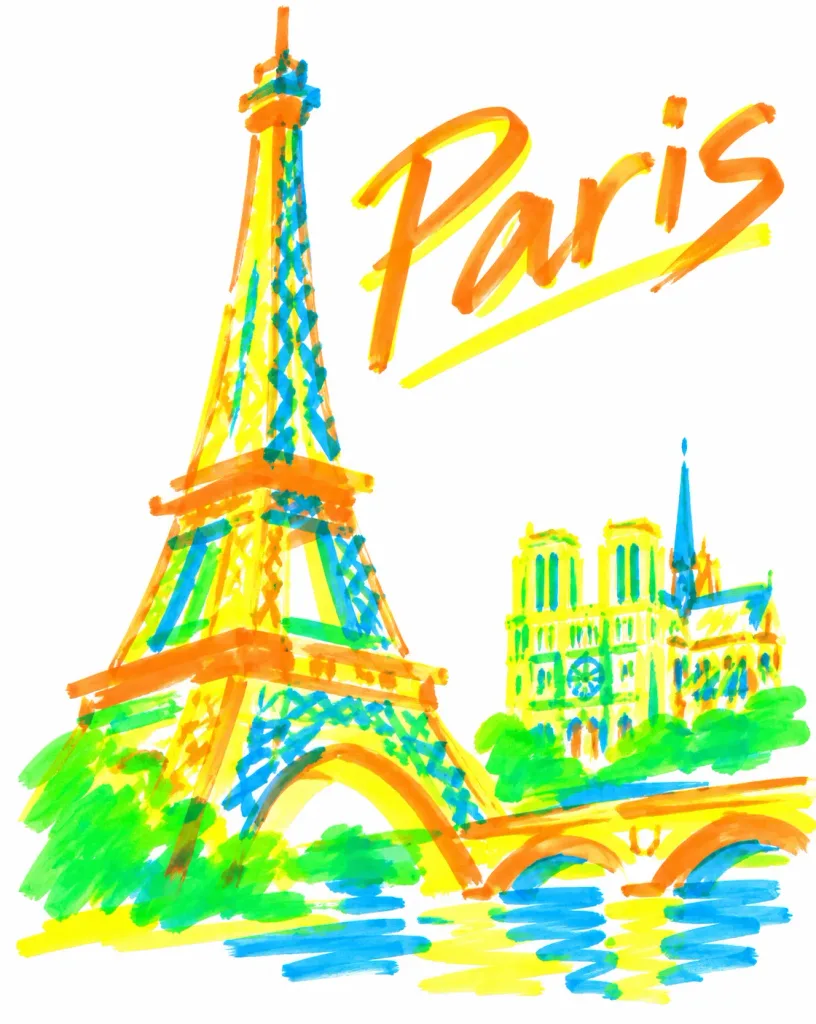 Fluorescent Highlighter Travel Art Poster