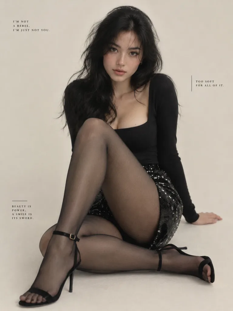 Editorial Studio Portrait in Black Monochrome