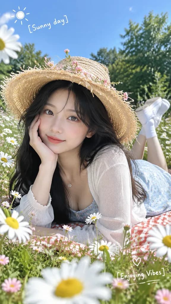 여름 데이지 피크닉 감성 스냅