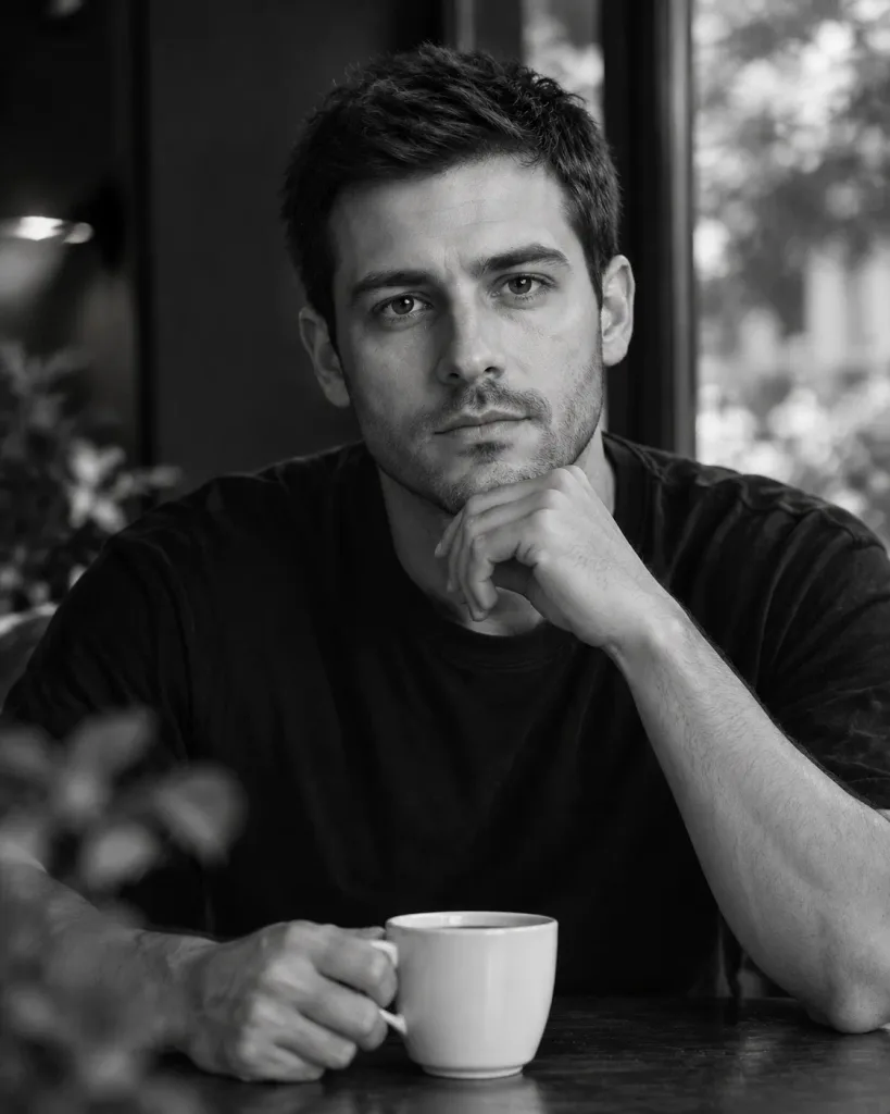 Cinematic Monochrome Side-Lit Identity Portrait