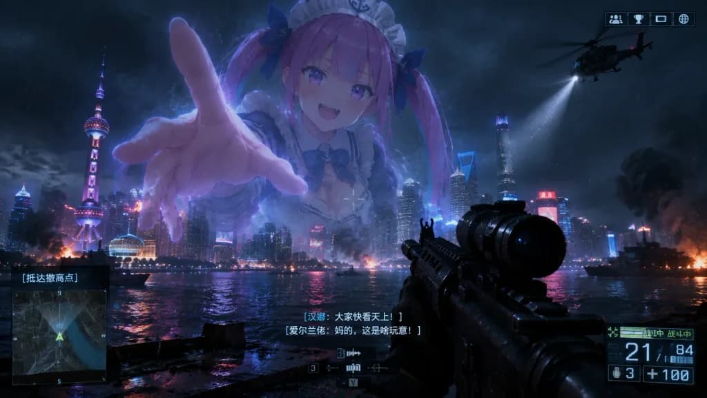 上海雨夜巨大動漫女僕FPS截圖