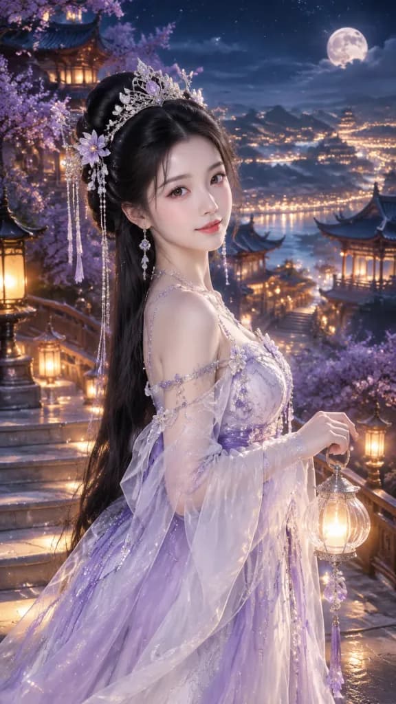 Ancient Chinese Fantasy Night Portrait