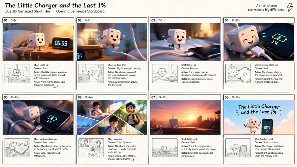 3D Animation Storyboard Sheet Part 1