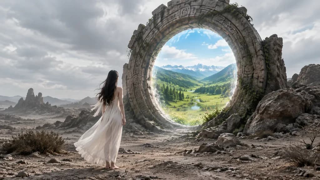 Stone Portal Between Desert and Paradise