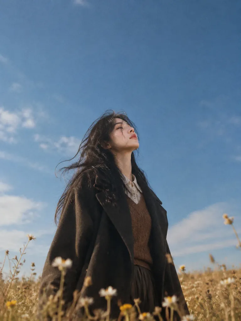 Minimalist Meadow Fashion Editorial Portrait