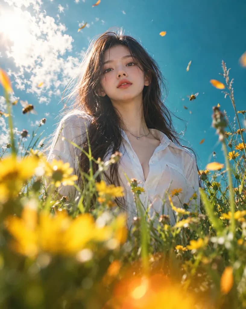 로우 앵글 들꽃 포트레이트