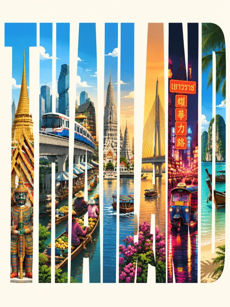 パノラマ文字組みベクター旅行ポスター