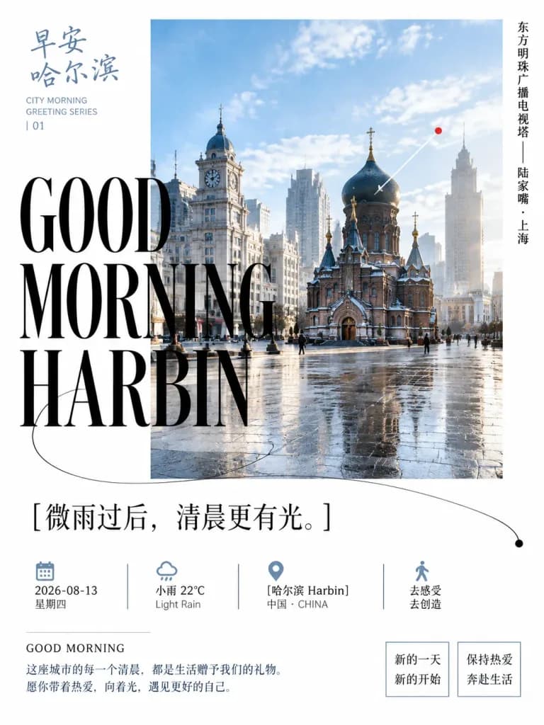 Editorial City Morning Magazine Poster