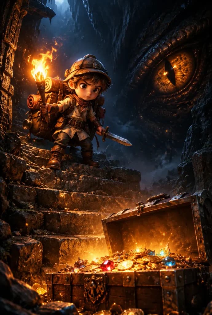 ドラゴンの洞窟のちび冒険家