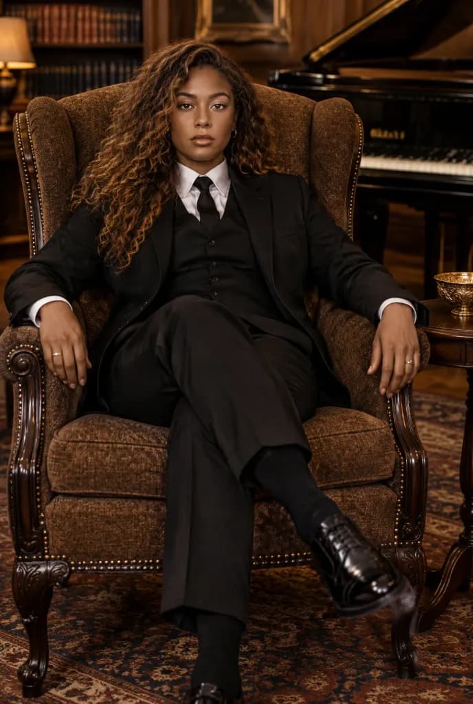 Editorial Portrait in Tailored Power Suit