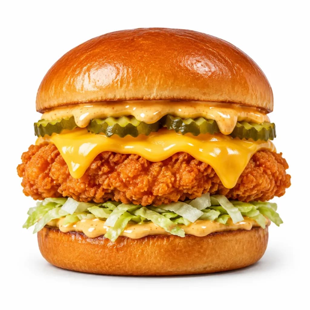 Crispy Chicken Burger Studio Product Shot