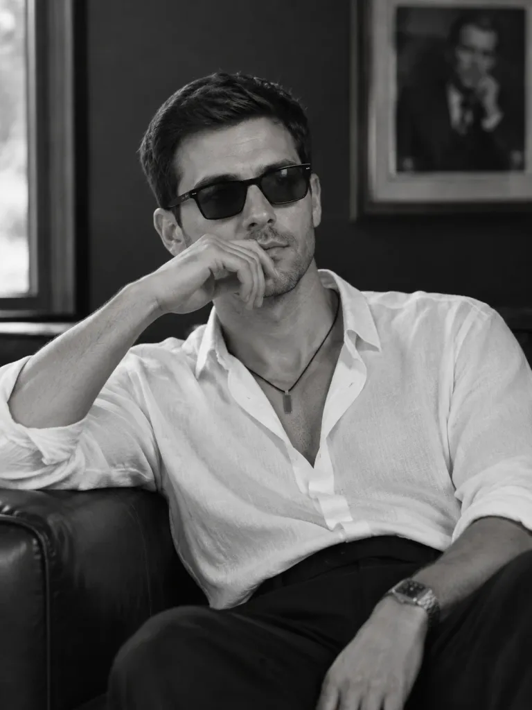 Luxury Monochrome Editorial Male Portrait