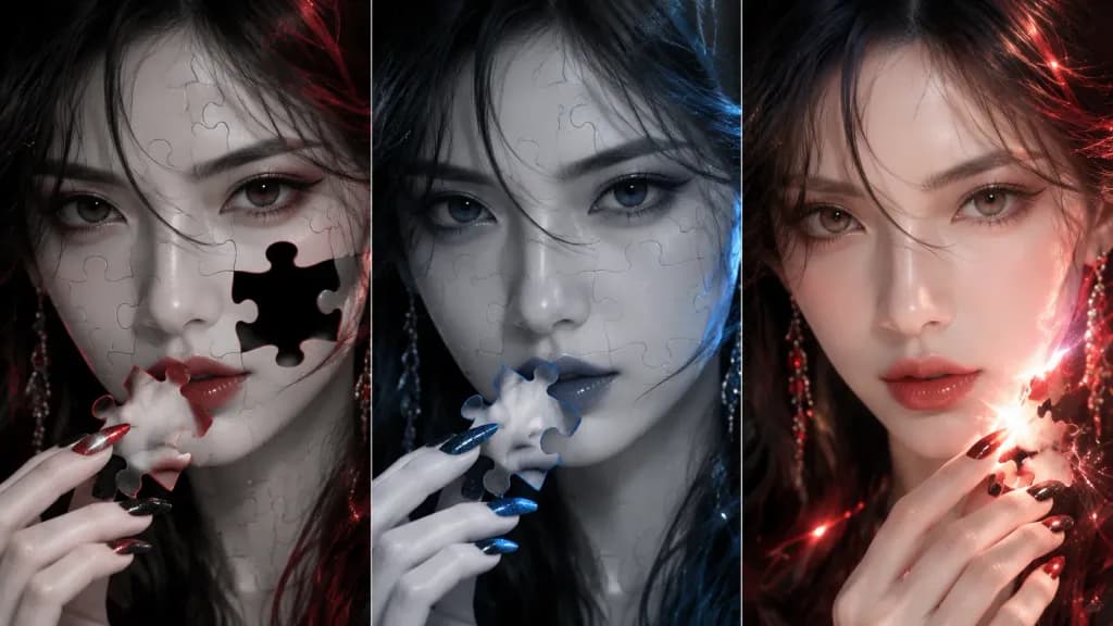 Cinematic Puzzle Portrait Sequence