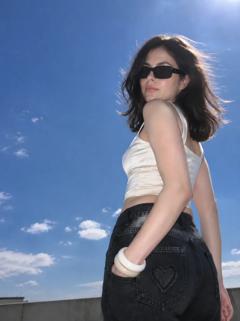 Low Angle Y2K CCD Rooftop Portrait