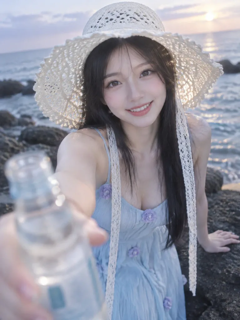 Summer Seaside Wide-Angle Portrait