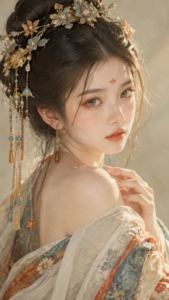 Ancient Chinese Aesthetic Shoulder Glance Portrait