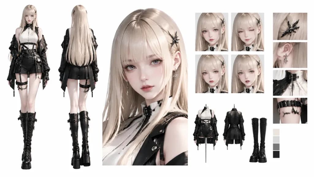Modern High-Fashion Character Concept Sheet