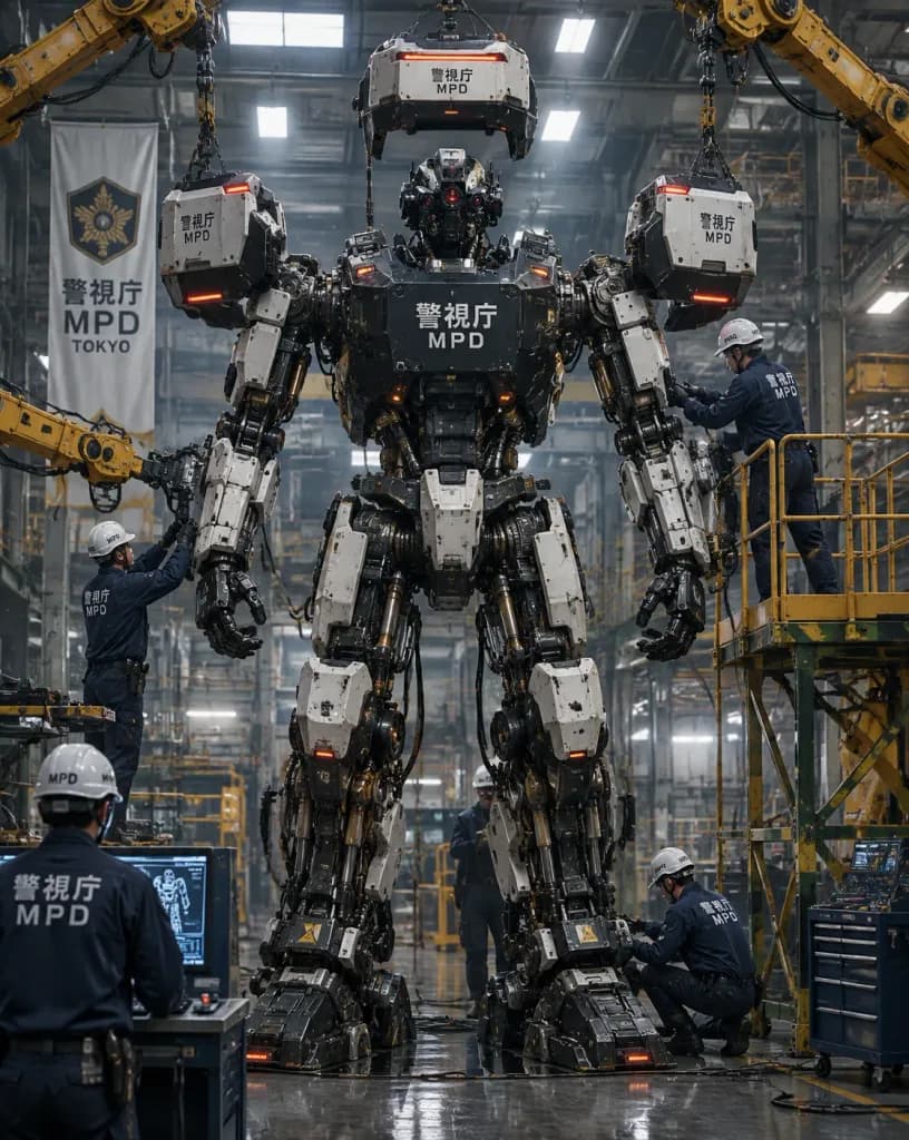 Police Mech Assembly Bay Factory Floor