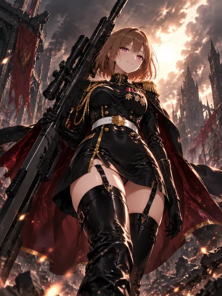 Smug Anime Commander with Giant Sniper