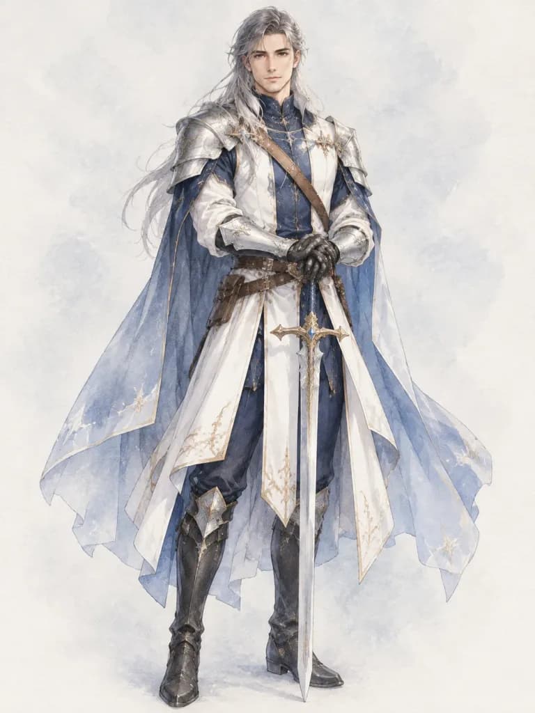 Watercolor Fantasy Knight Character Design