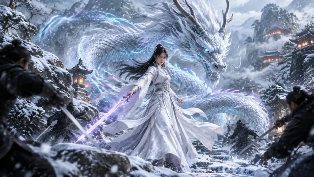 雪山で龍に守られし女戦士