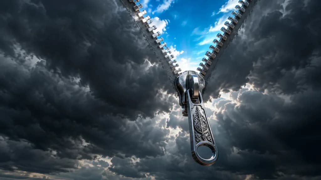 Colossal Steel Zipper Parting Storm Clouds
