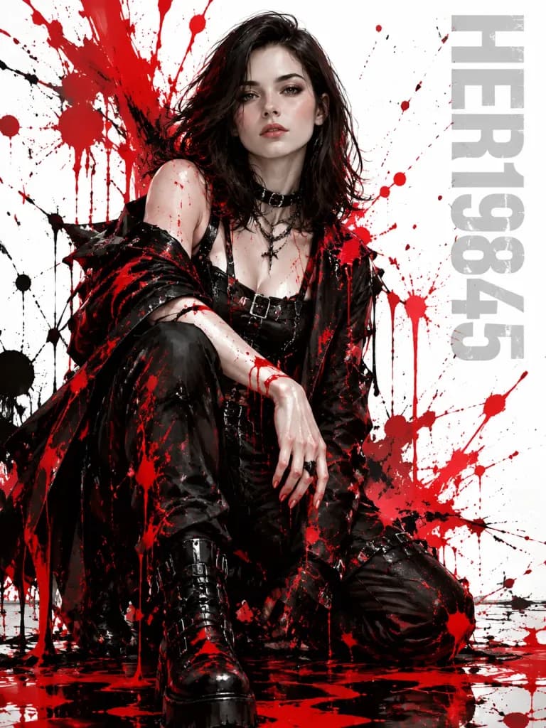 Gothic Urban Ink Splash Fashion Concept