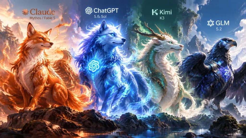 Four Fantasy AI Spirit Animal Archetypes