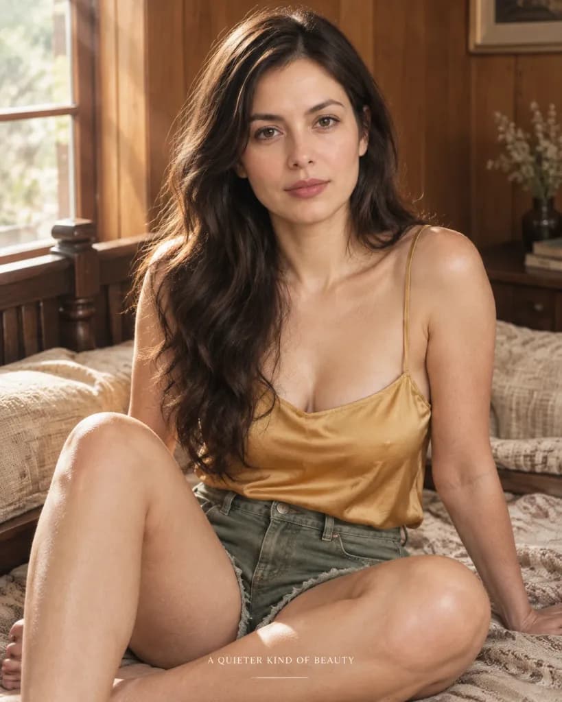 Sunlit Rustic Bedroom Lifestyle Portrait