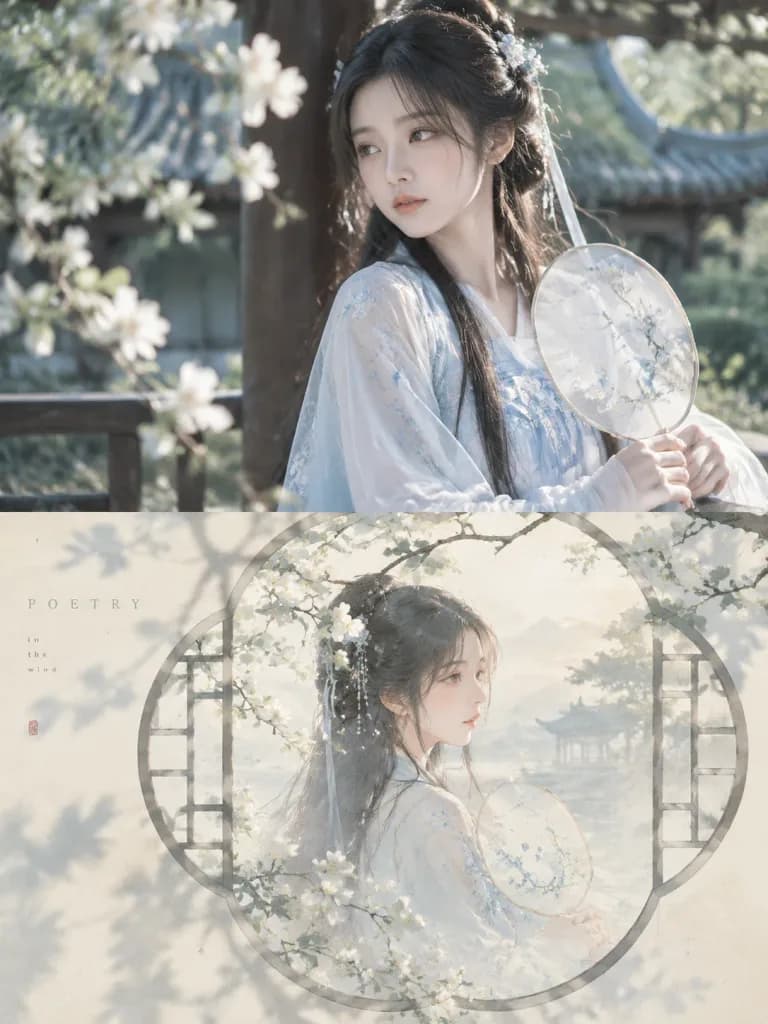 Dual Panel Oriental Window Poster