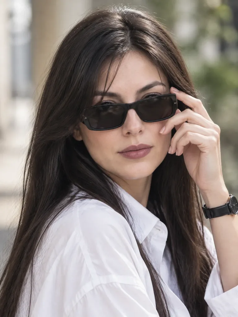 Editorial Portrait in Sunglasses and Shirt