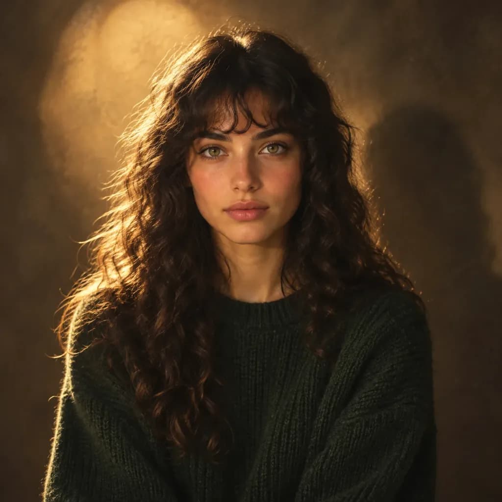 Cinematic Warm Sunlight Studio Portrait