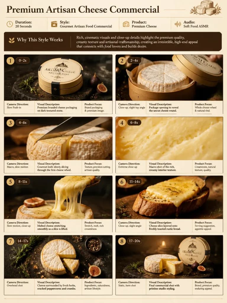 Artisan Cheese Commercial Storyboard