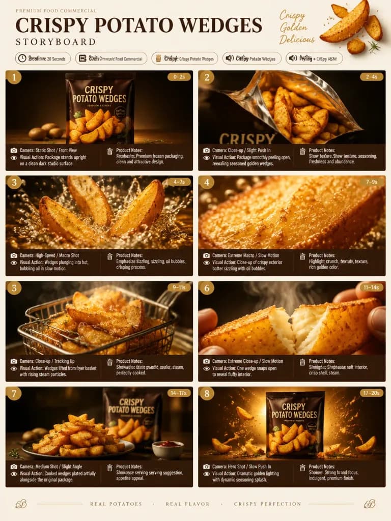 Gourmet Food Commercial Storyboard Presentation