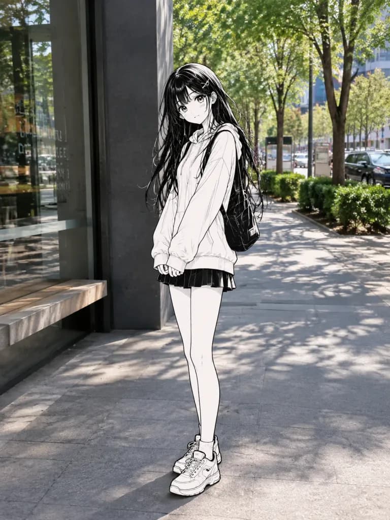 شخصية أنمي مرسومة في صورة حقيقية
