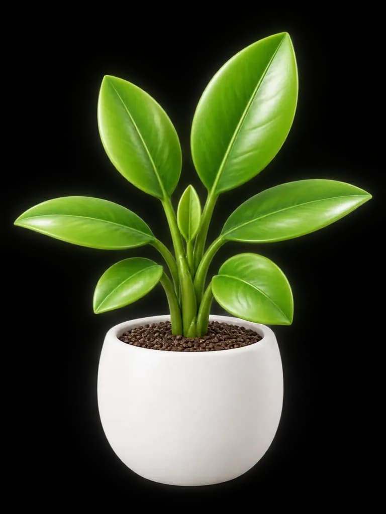 Glossy 3D Potted Plant Asset