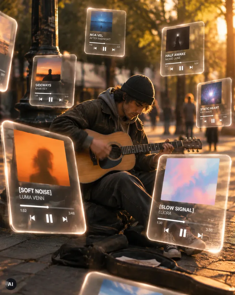 Holographic Music Cards Street Musician Edit