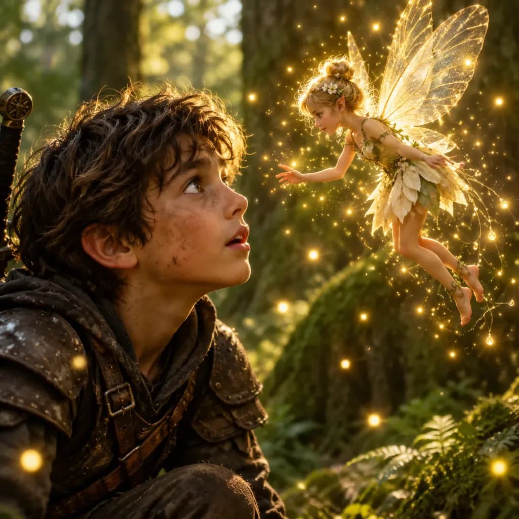 Young Adventurer Meeting a Forest Fairy