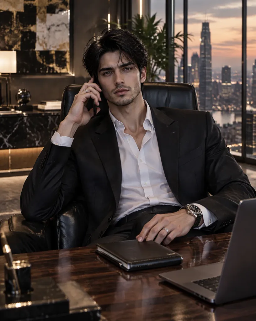 Young CEO in Penthouse Office Portrait